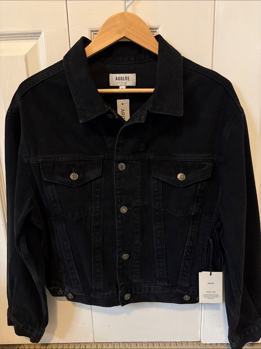 Agolde Black Denim Oversized Jacket